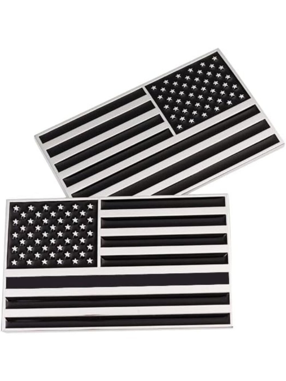 3D Black USA Flag Car Decal - Zinc Alloy Emblem for Trucks, Cars, Motorcycles